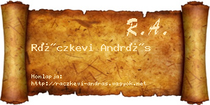 Ráczkevi András névjegykártya